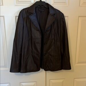 M. Julian Leather Blazer/Jacket - Chocolate Brown